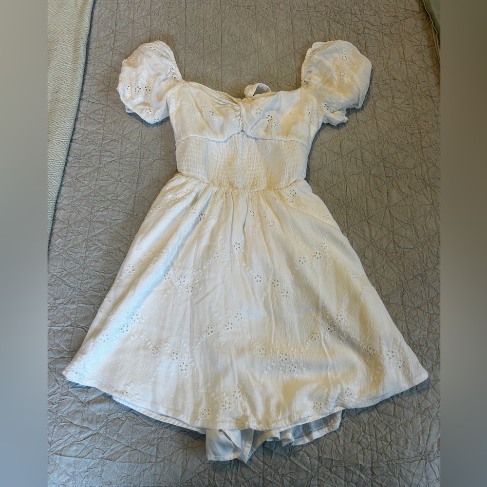 Hollister white puff sleeve romper